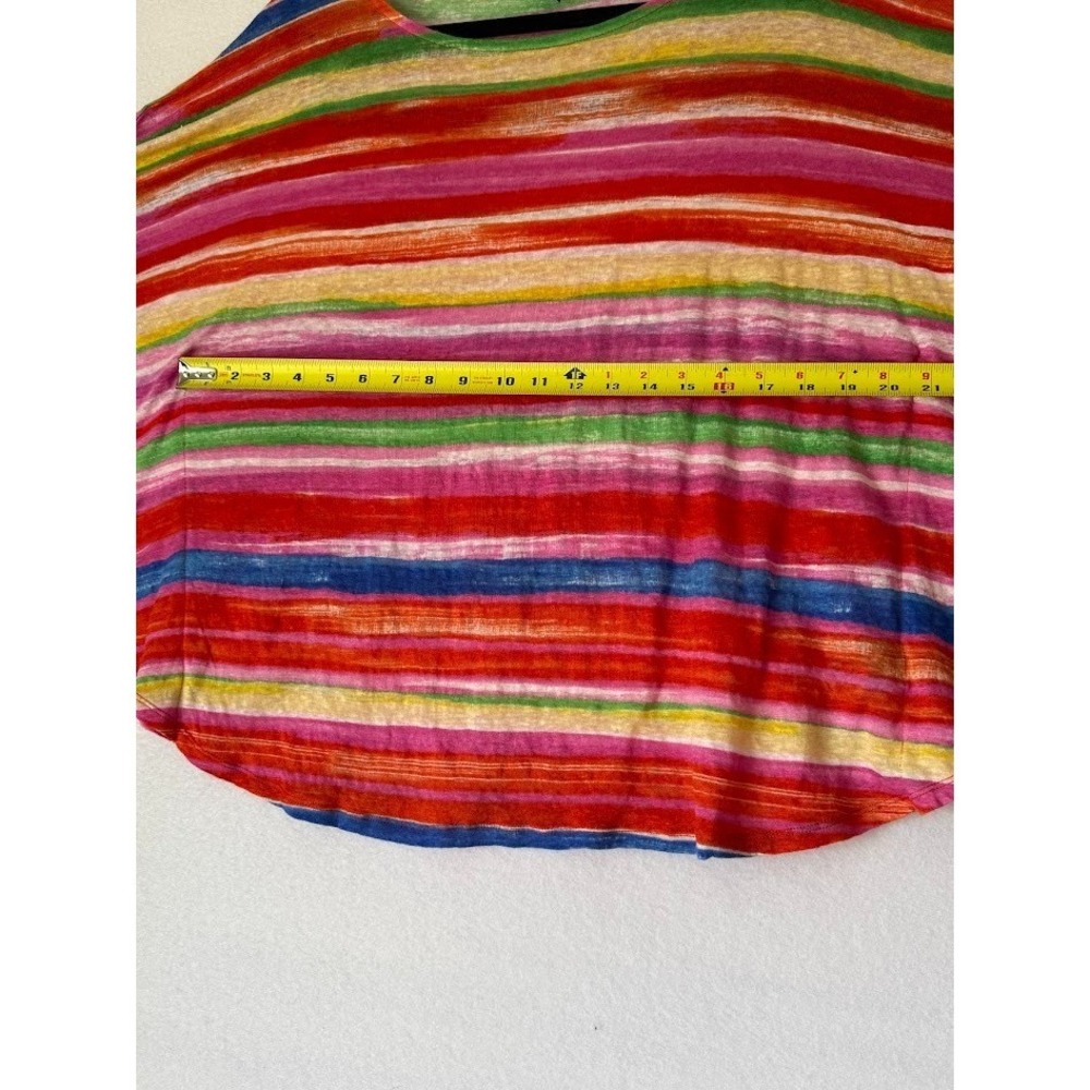 Lauren Ralph Lauren Top Poncho Women L Multicolor 100% Linen Striped Lightweight - Picture 5 of 13